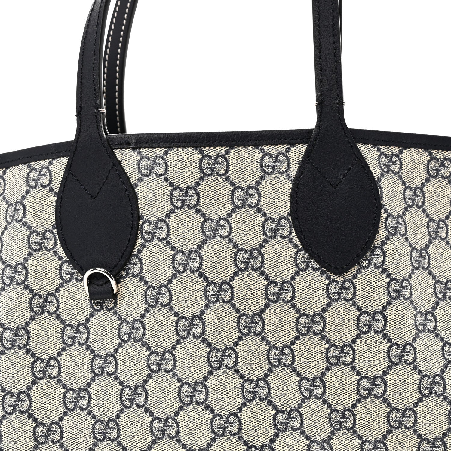 Gucci GG Supreme Monogram Denim Small Totissima Reversible Tote Beige Blue 11 of 16
