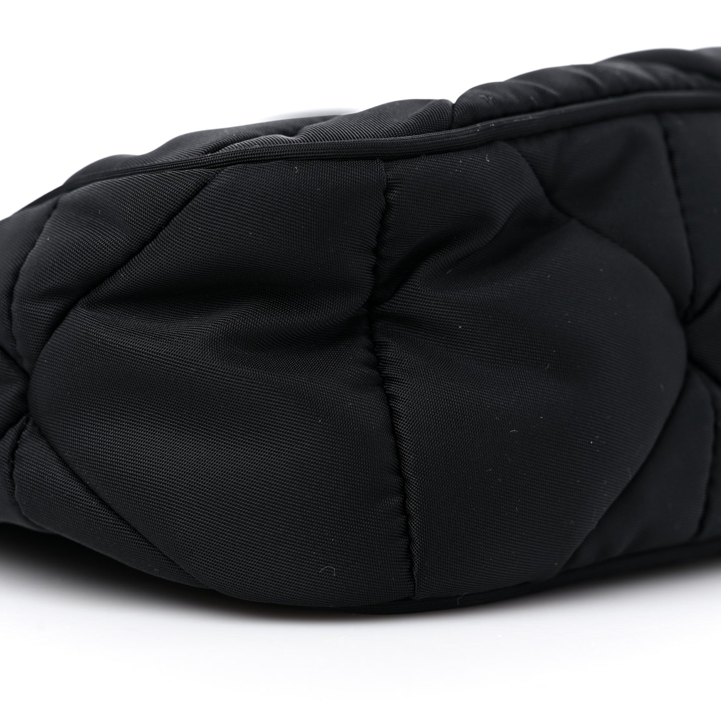 Re-Nylon Triangle Padded Patchwork Shoulder Bag Black