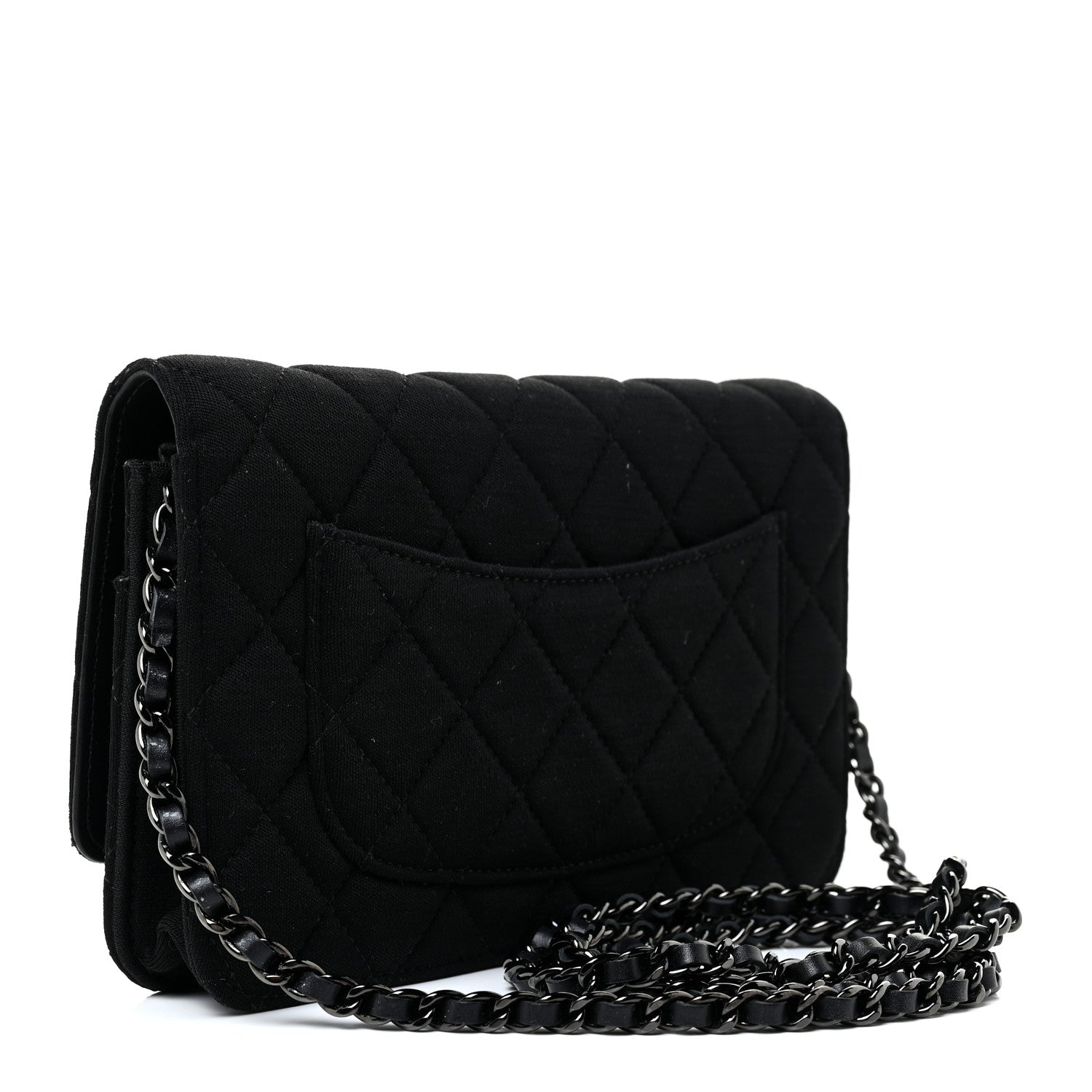 Chanel Jersey Quilted Reissue Wallet On Chain WOC Black 3 of 18