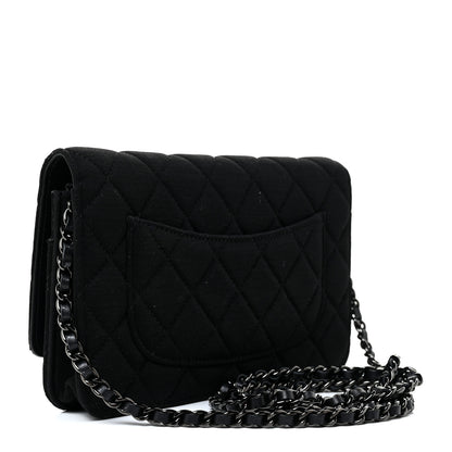 Chanel Jersey Quilted Reissue Wallet On Chain WOC Black 3 of 18