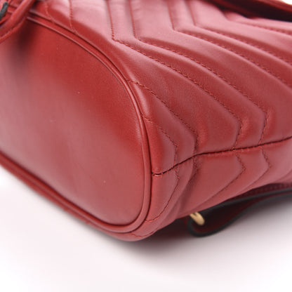 Gucci Calfskin Matelasse GG Marmont Flap Backpack Hibiscus Red 8 of 9