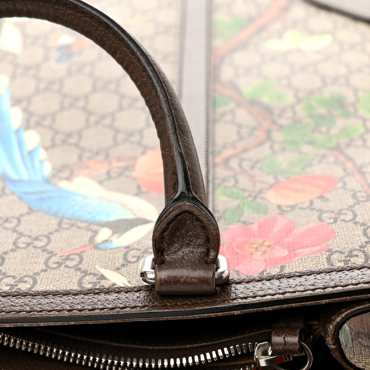 Gucci GG Supreme Monogram Tian Web Vertical Tote Beige Multicolor New Acero 23 of 26
