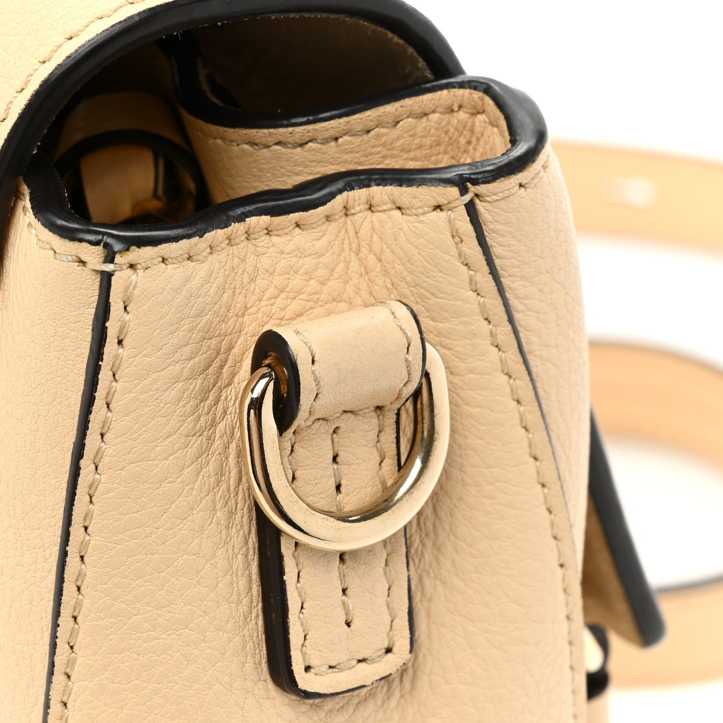 Calfskin Small Faye Day Shoulder Bag Beige