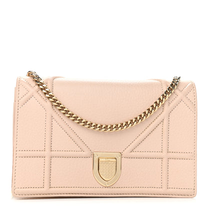 Christian Dior Grained Calfskin Diorama Wallet on Chain Pouch Nude 1 of 13