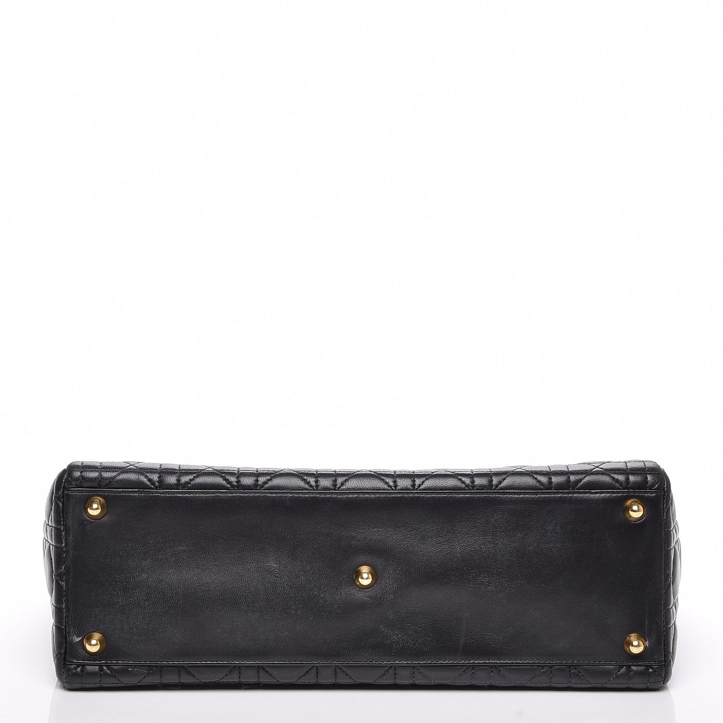Vintage Lambskin Cannage Large Lady Dior Black