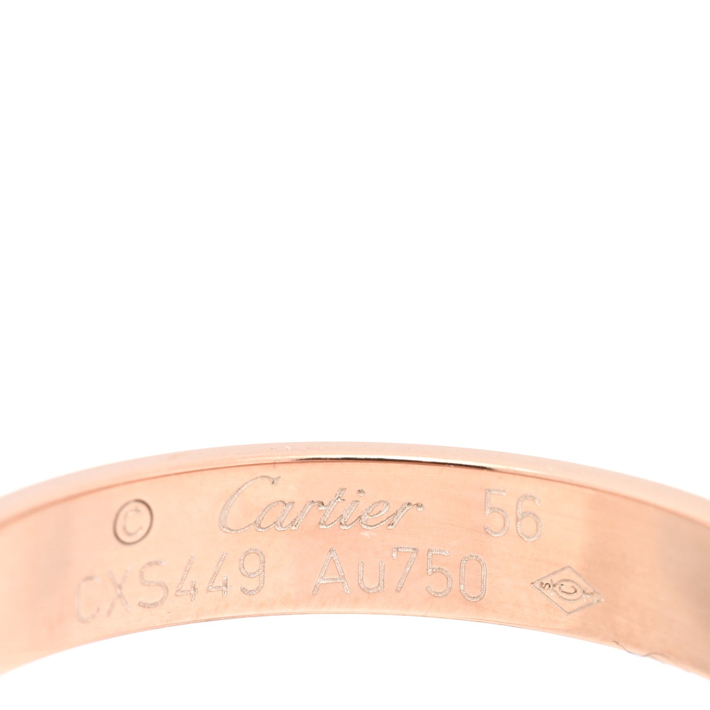 18K Pink Gold 3.5mm LOVE Wedding Band Ring 56 7.5