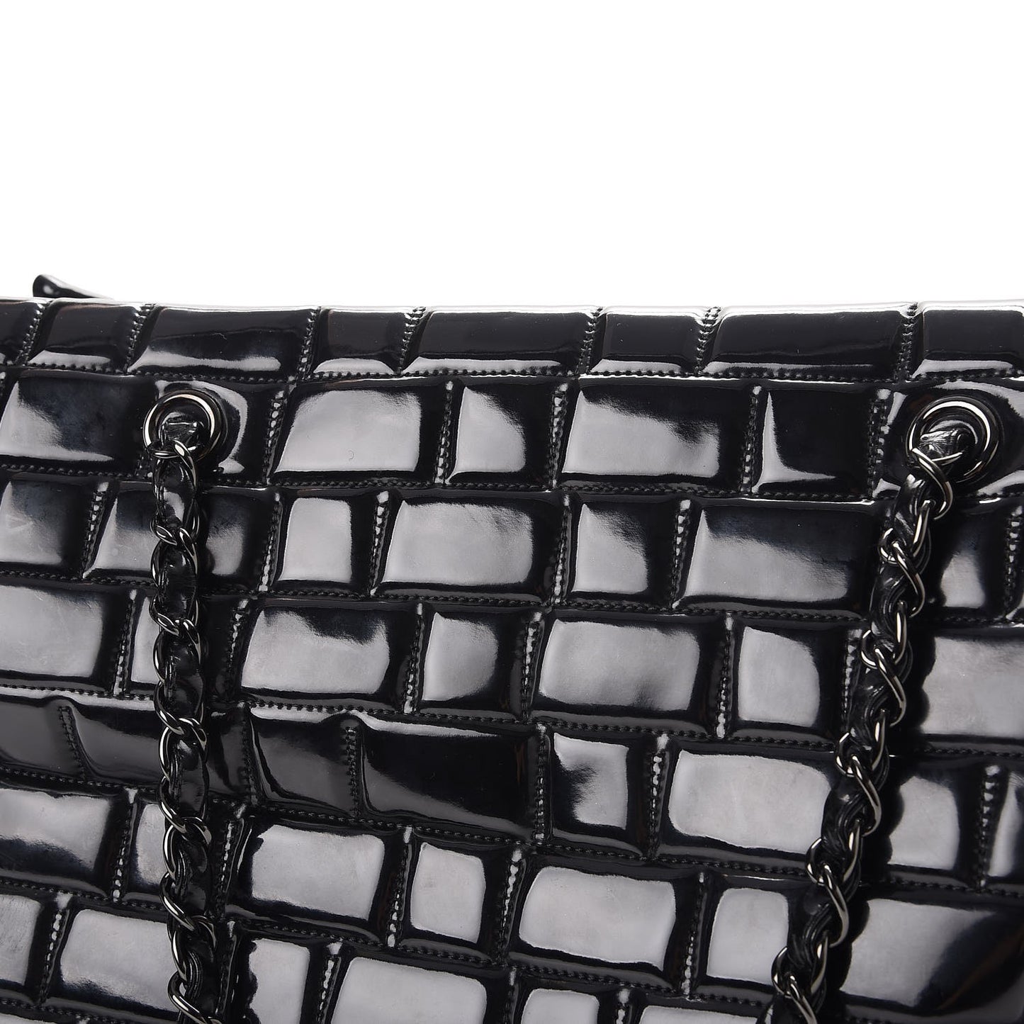 Vinyl Quilted Frozen Shopping Tote Black
