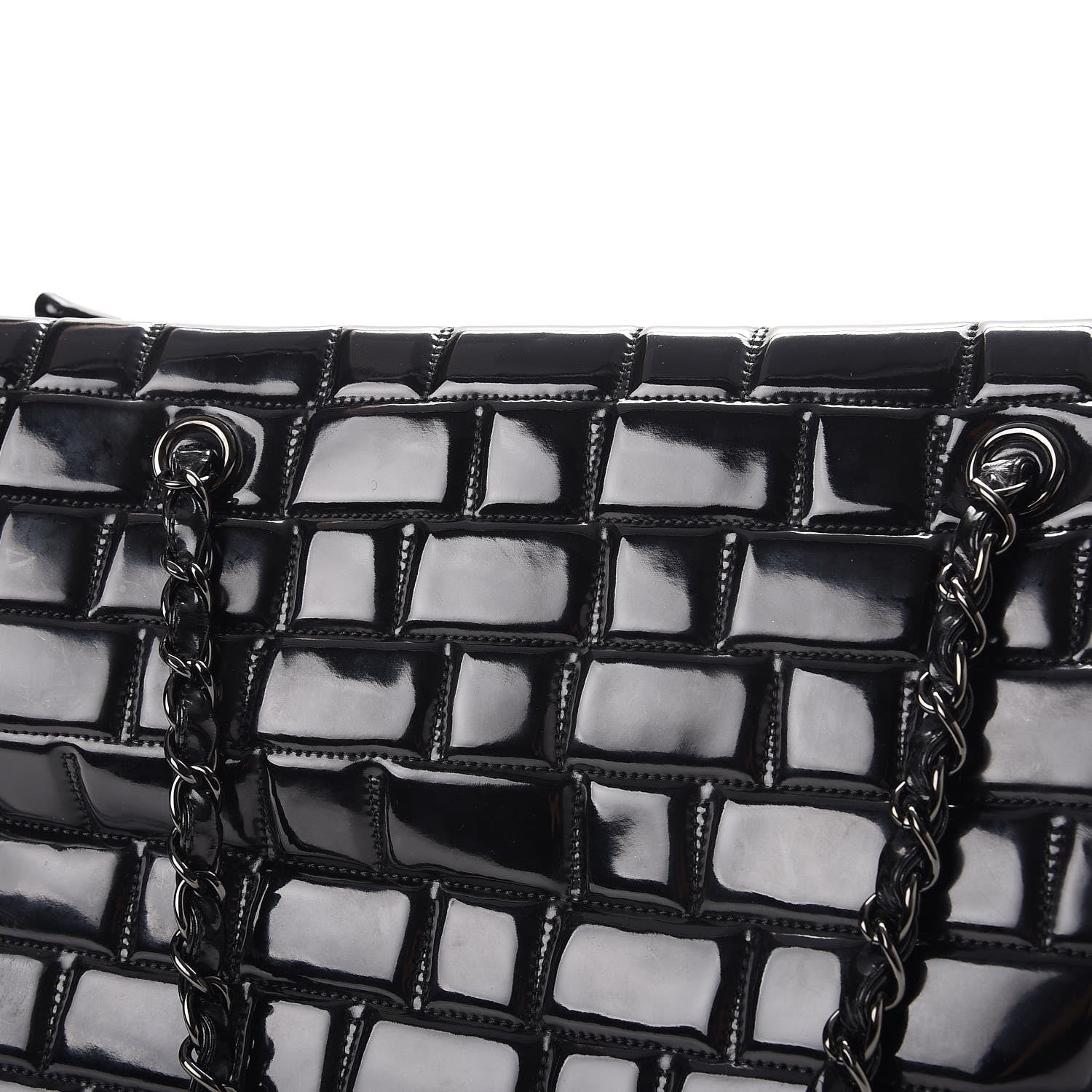 Chanel Vinyl Quilted Frozen Shopping Tote Black 10 of 10