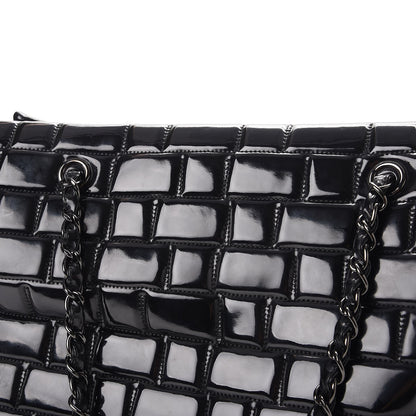 Chanel Vinyl Quilted Frozen Shopping Tote Black 10 of 10
