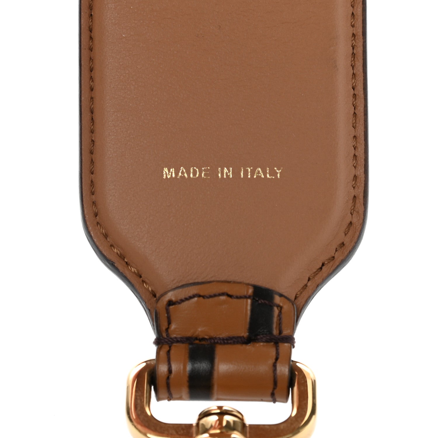Fendi Calfskin FF 1974 Embossed Mini Strap You Tobacco Black 3 of 6