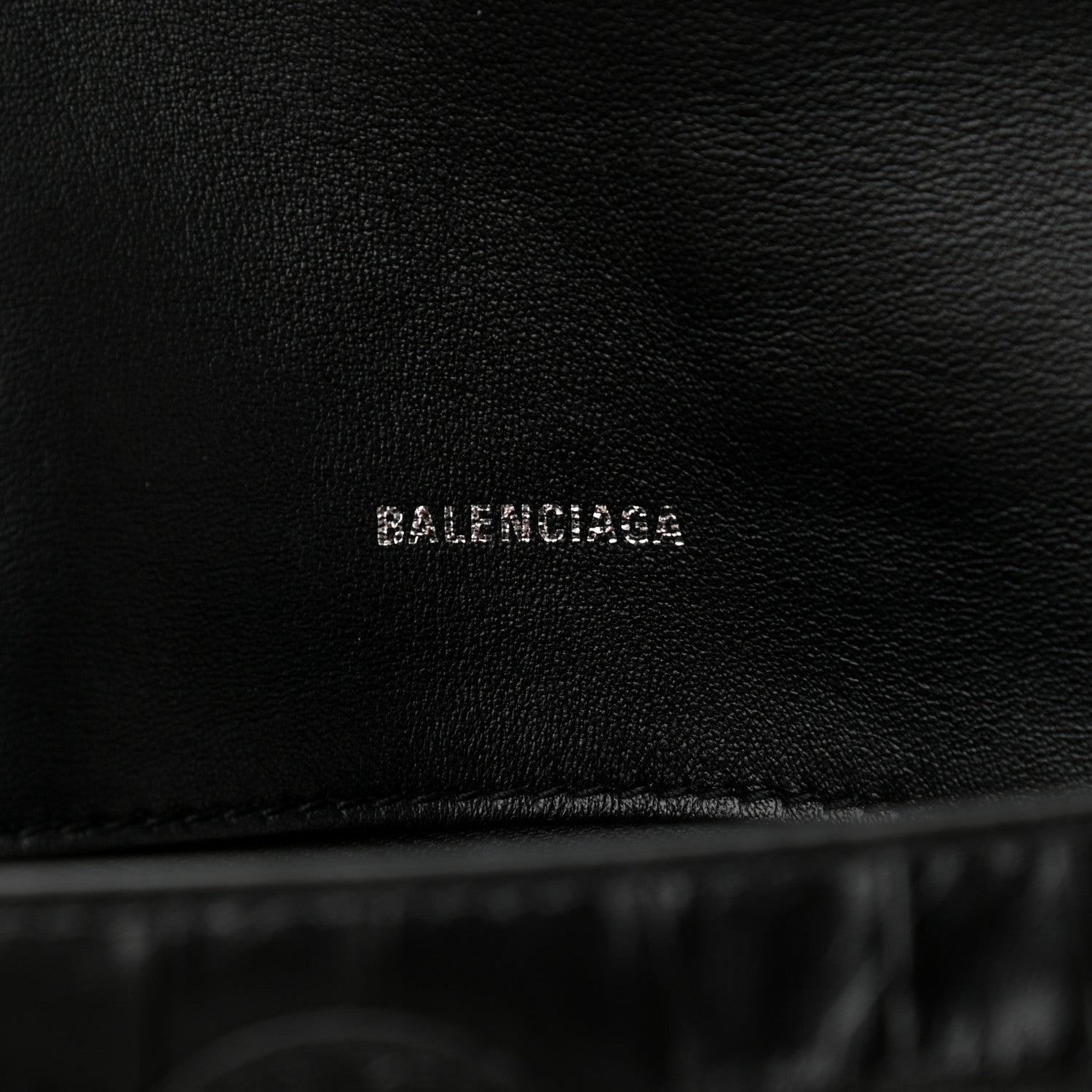 Balenciaga Extra Supple Calfskin Crocodile Embossed Monochrome XS Downtown Shoulder Bag Black 5 of 9