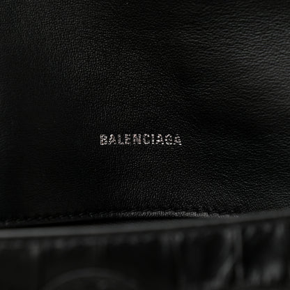 Balenciaga Extra Supple Calfskin Crocodile Embossed Monochrome XS Downtown Shoulder Bag Black 5 of 9