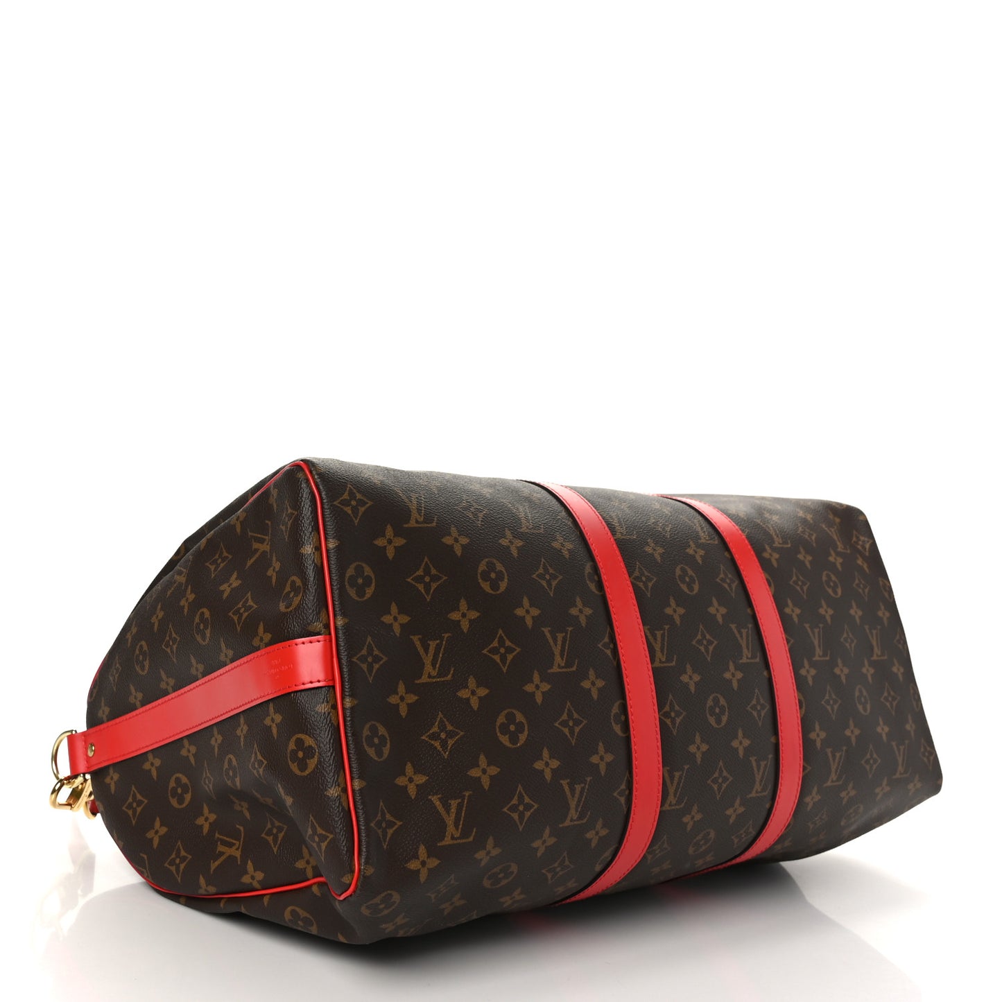 Calfskin Monogram Keepall Bandouliere 50 Coquelicot