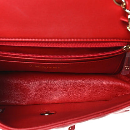 Chanel Lambskin Quilted Mini Rectangular Flap Red 5 of 9