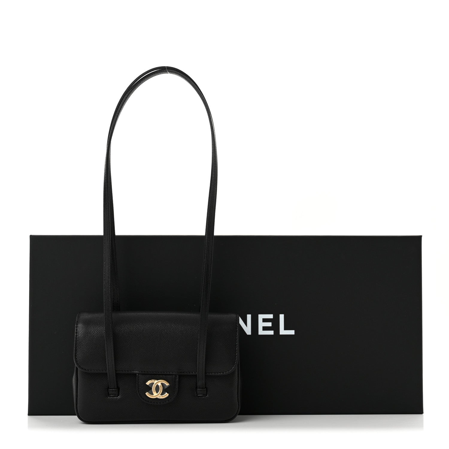 Chanel Shiny Caviar Mini Preppy Coco Shoulder Bag Black 10 of 10
