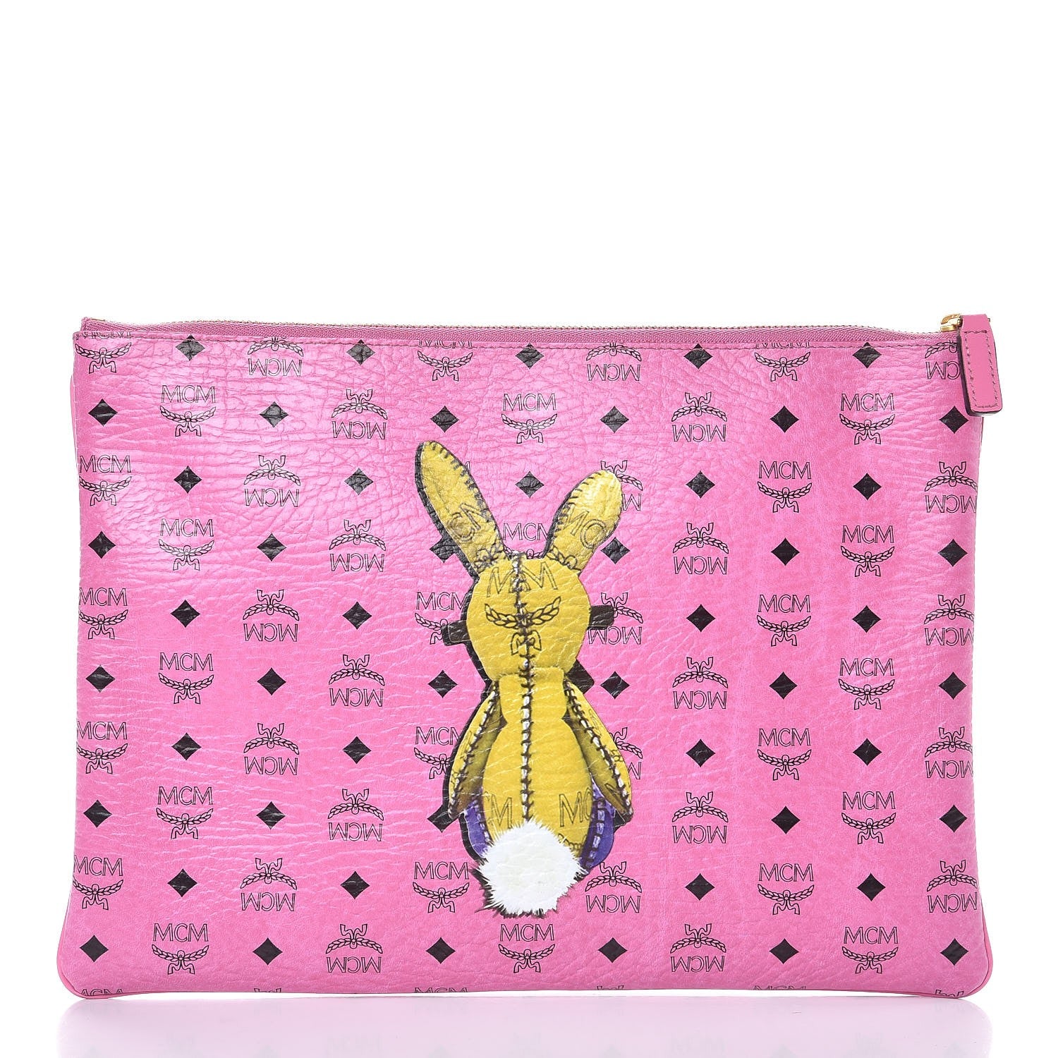 MCM Visetos Rabbit Pouch Pink 4 of 11