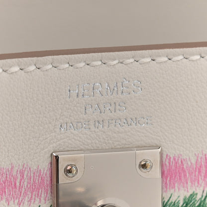 Hermes Swift Tartan Kelly Retourne 25 Gris Pale Rose Bubblegum Vert Moyen 6 of 11