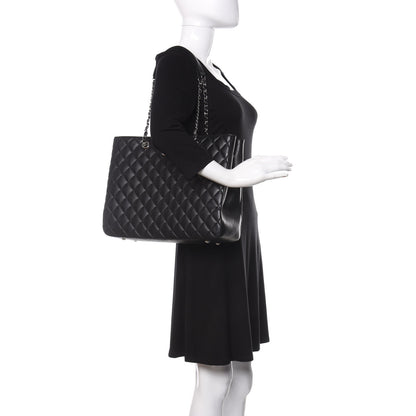 Chanel Calfskin Quilted Large CC Shopping Tote Black 3 of 19
