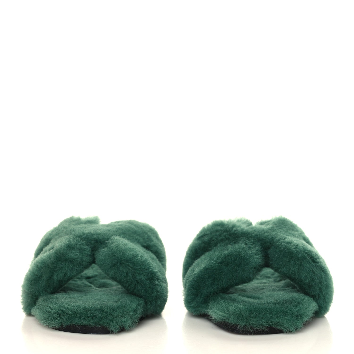 Hermes Woolskin Oran Sandals 40 Vert Anglais 2 of 8