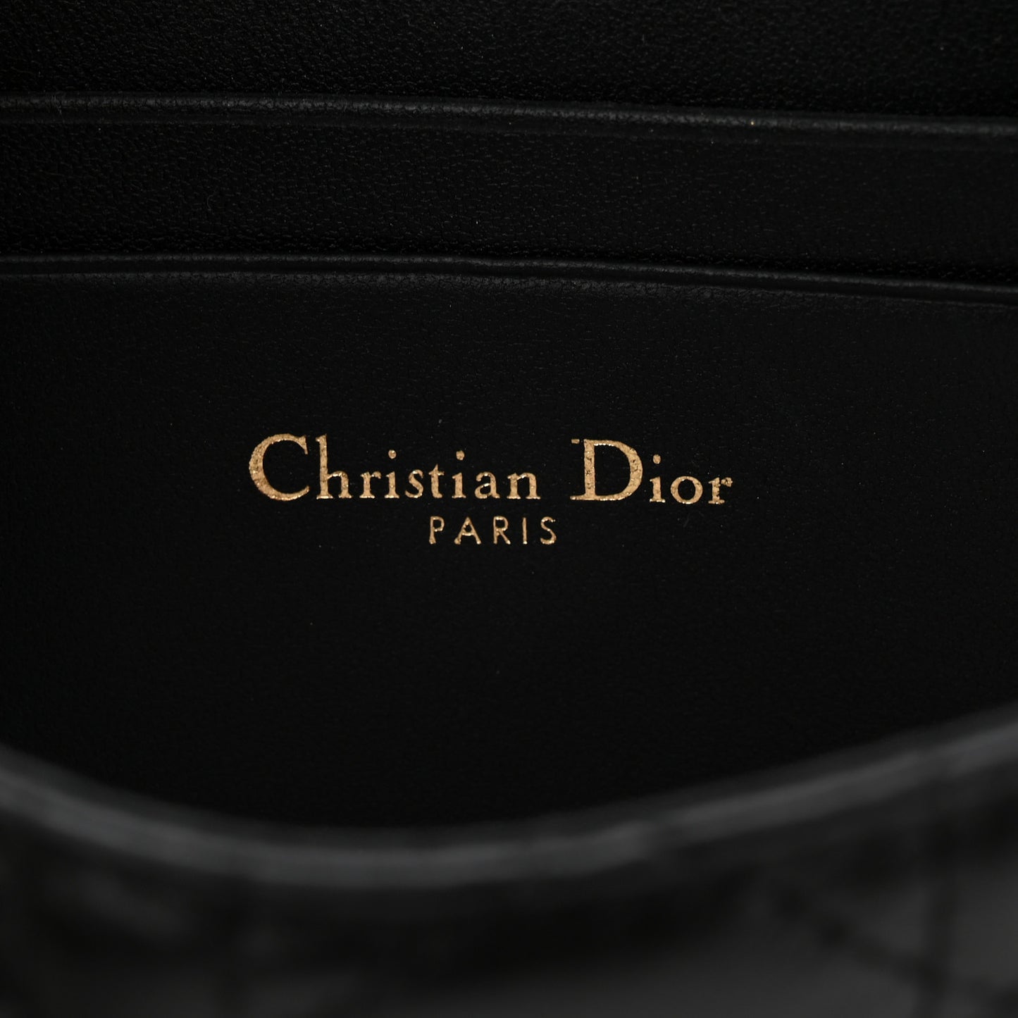 Lambskin Cannage Dior Talk Phone Pouch Black