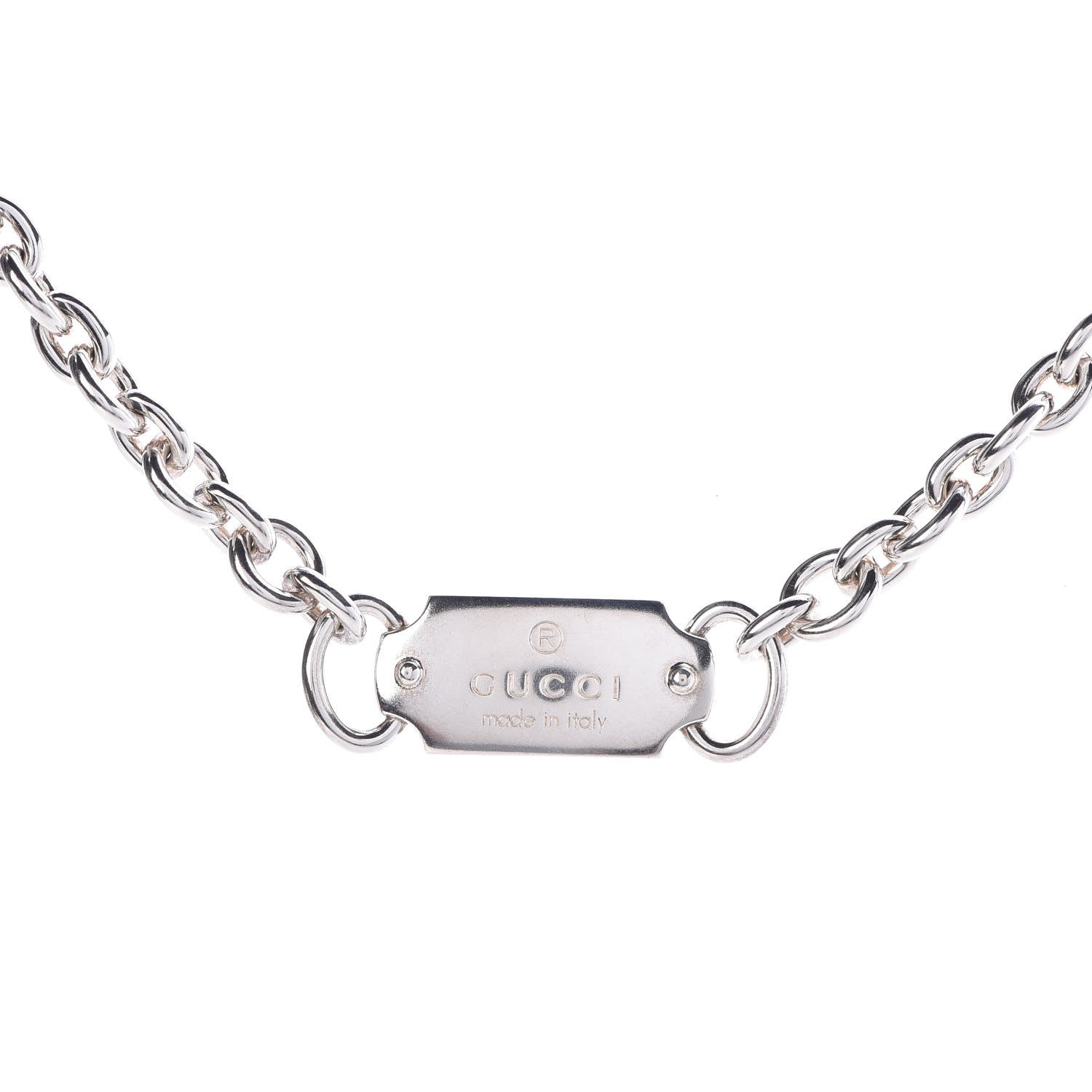 Gucci Sterling Silver Tag Necklace 1 of 6