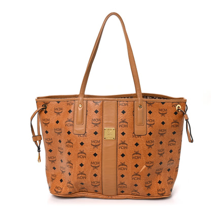 MCM Visetos Medium Liz Reversible Shopper Tote Cognac 1 of 23
