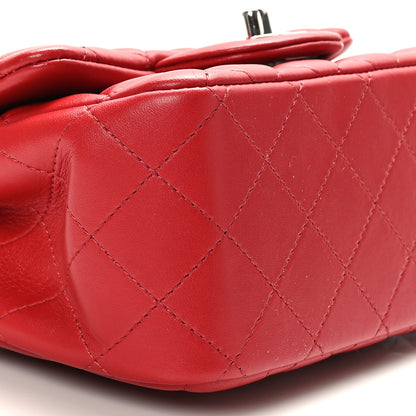 Chanel Lambskin Quilted Mini Square Flap Dark Red 7 of 9
