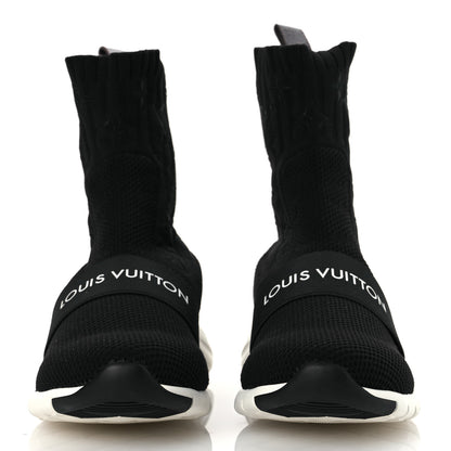 Louis Vuitton Monogram Stretch Fabric Aftergame Sneaker Boots 36.5 Black 3 of 11