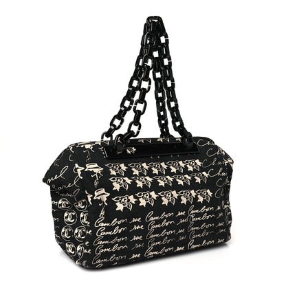 Chanel Canvas Camellia Flower Tote Black 3 of 9