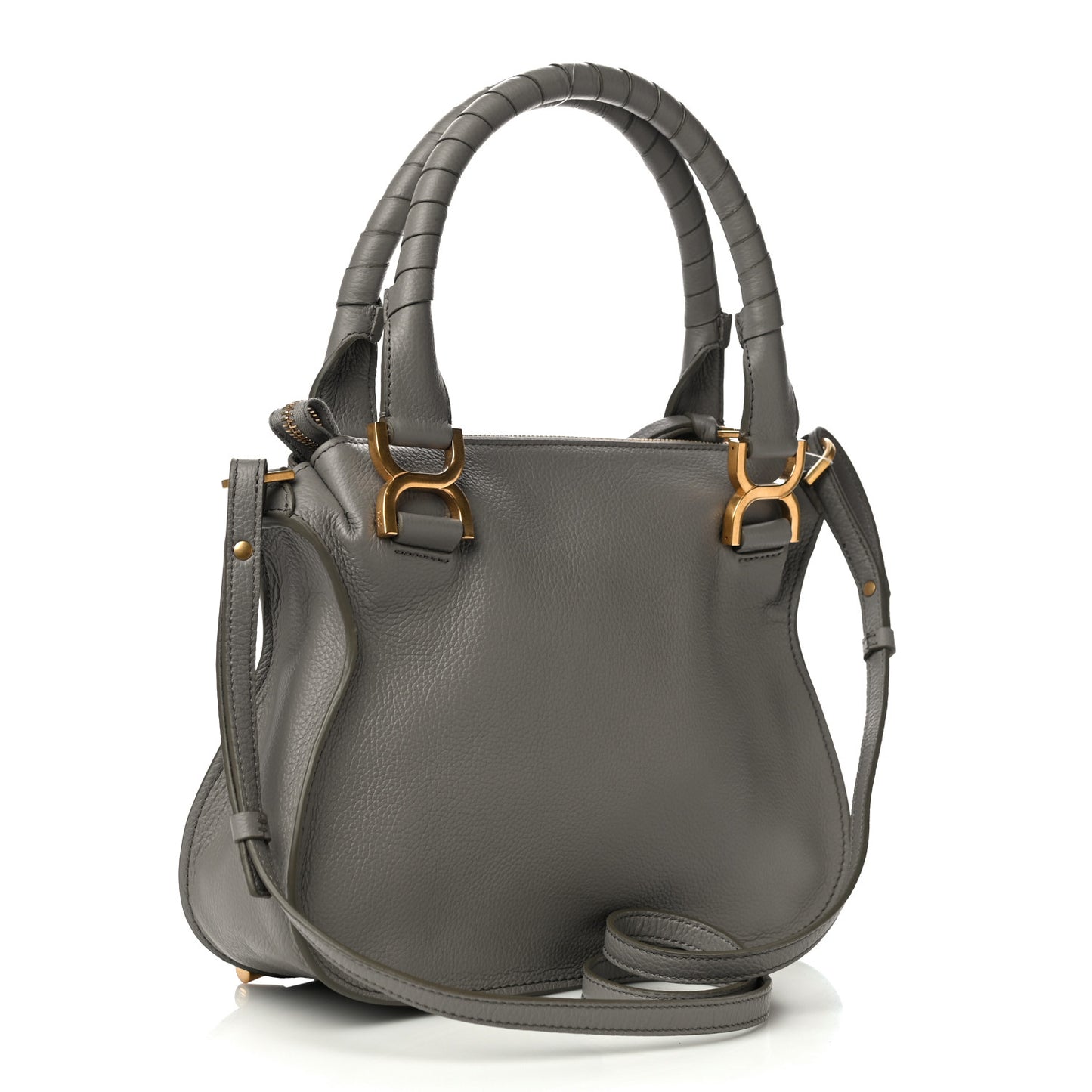 Calfskin Small Marcie Satchel Cashmere Grey