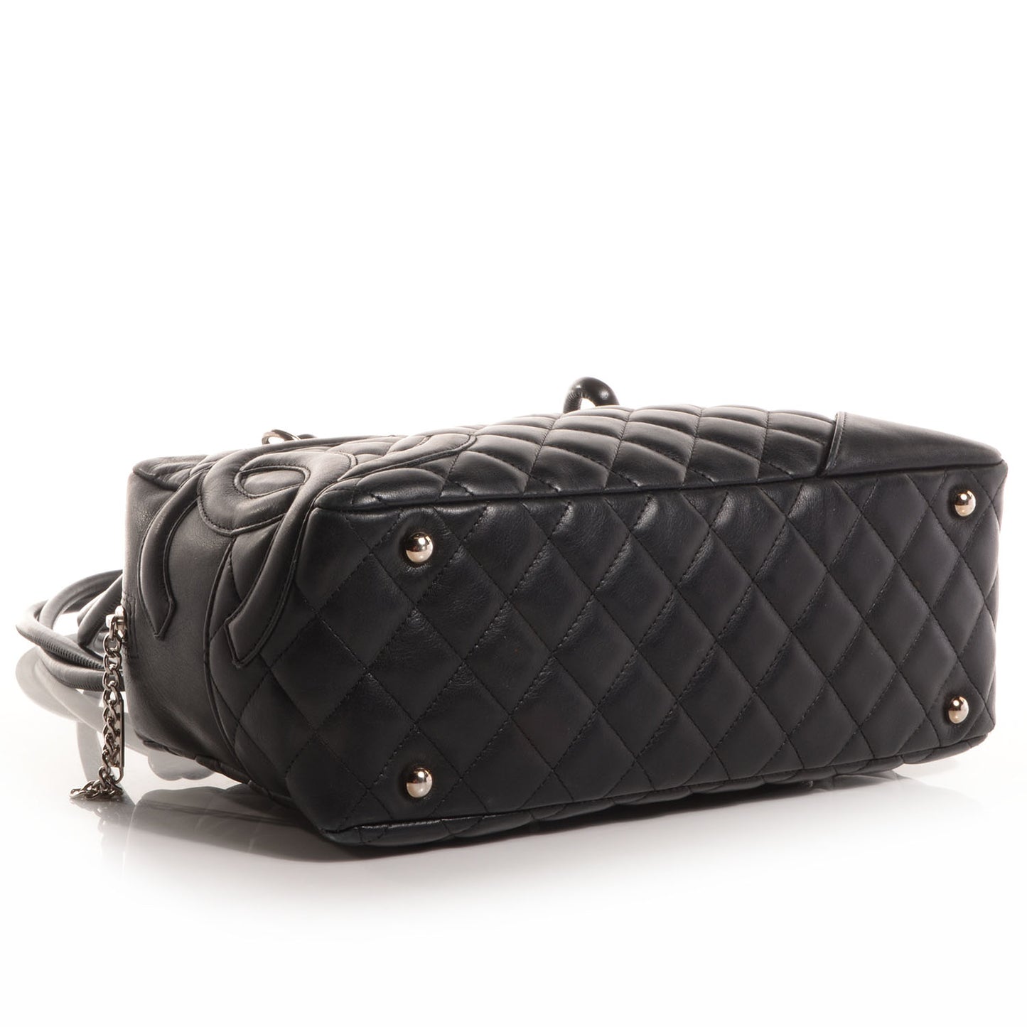 Calfskin Quilted Large Cambon Bowler Black