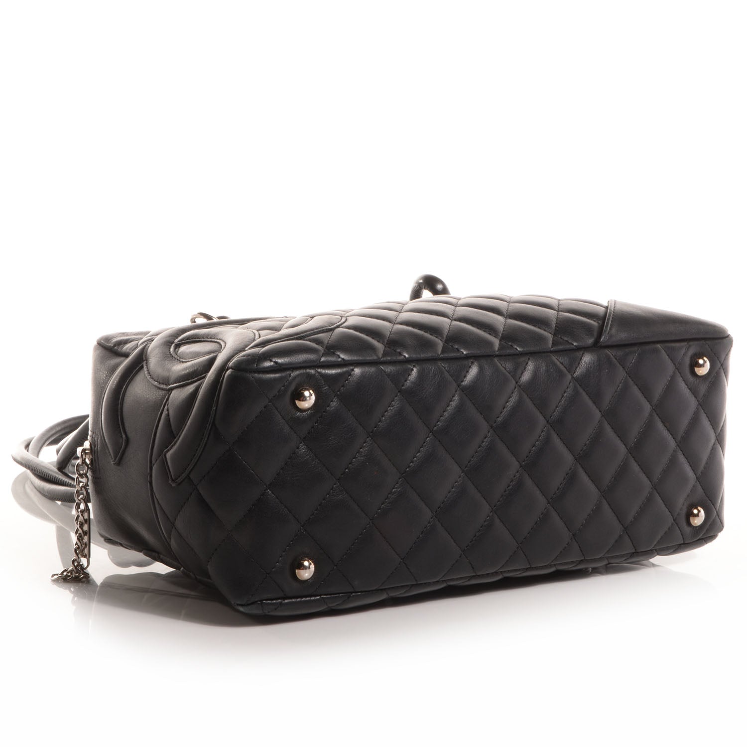 Chanel Calfskin Quilted Large Cambon Bowler Black 5 of 9