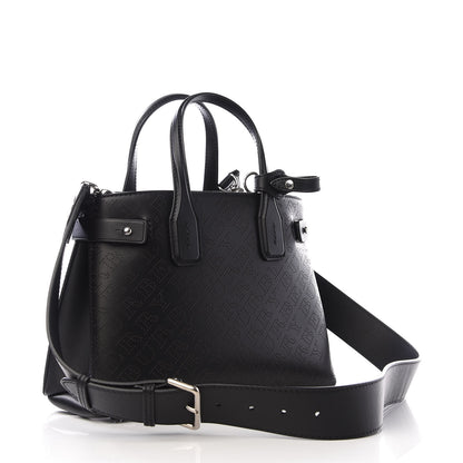 Burberry Calfskin Perforated Small Banner Tote Black 2 of 8
