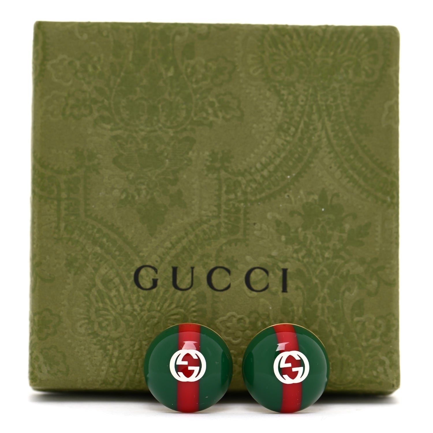 Gucci Resin Web Stud Earrings 6 of 6