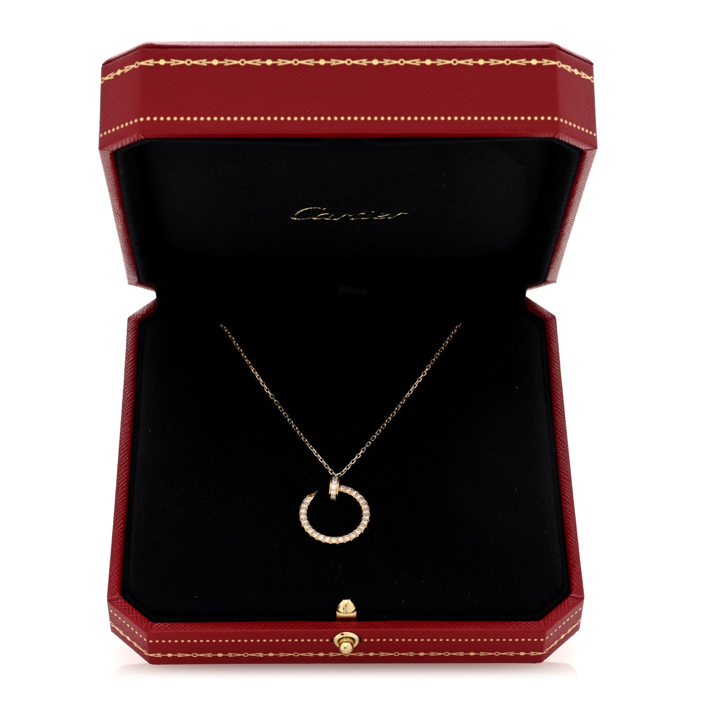 18K Yellow Gold Diamond Juste Un Clou Paved Pendant Necklace