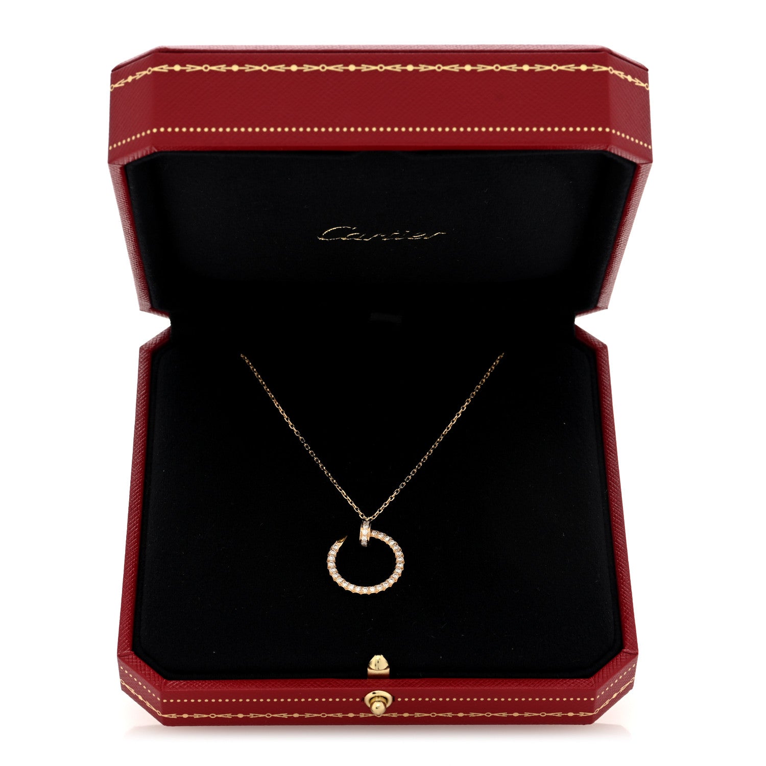 Cartier 18K Yellow Gold Diamond Juste Un Clou Paved Pendant Necklace 5 of 5