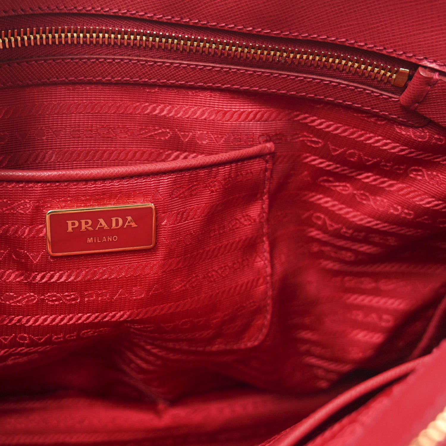 Prada Saffiano Lux Large Galleria Double Zip Tote Fuoco 6 of 9