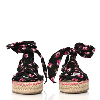 Prada Satin Printed Espadrille Sandals 36 Multicolor 2 of 8