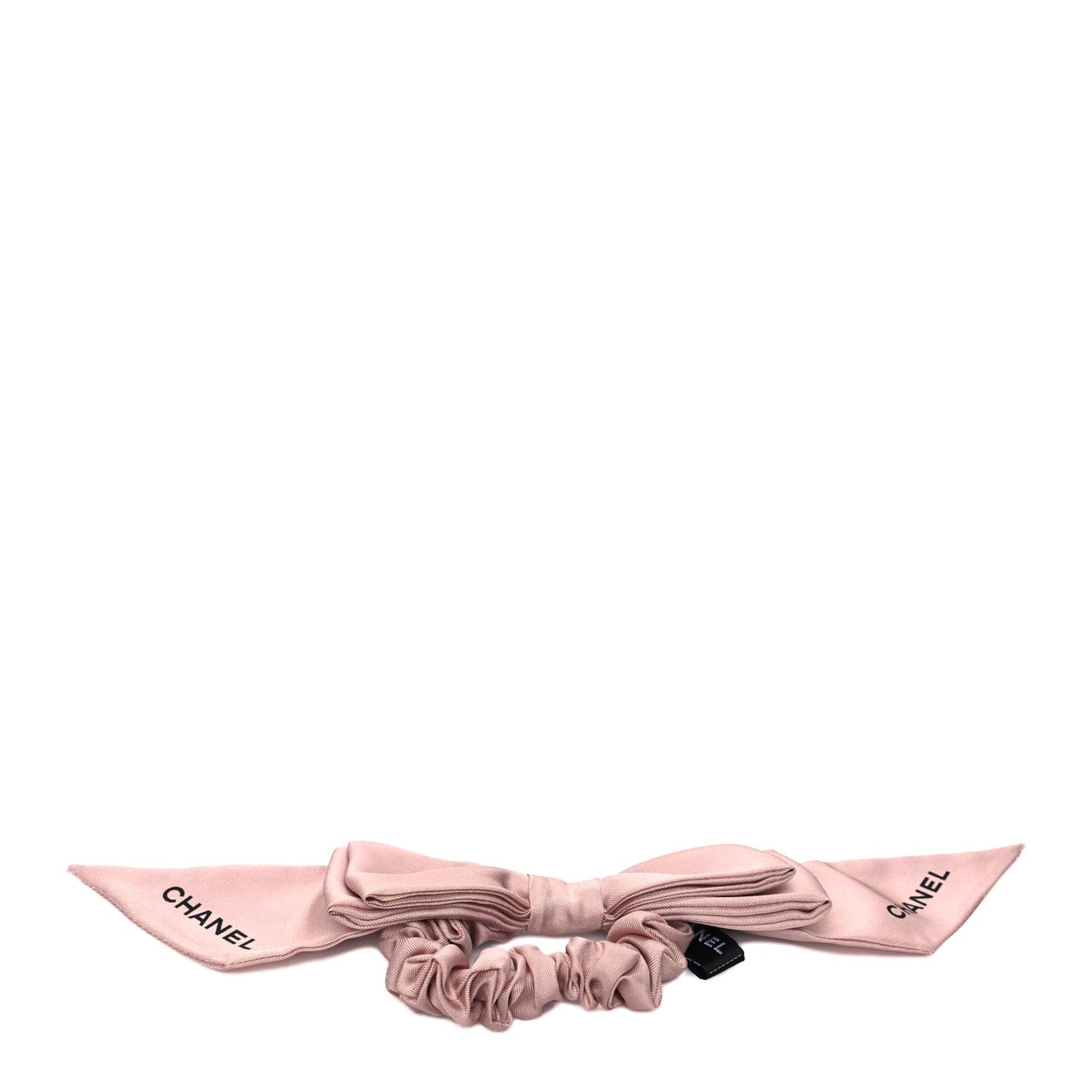 Silk Hair Tie Pink Black