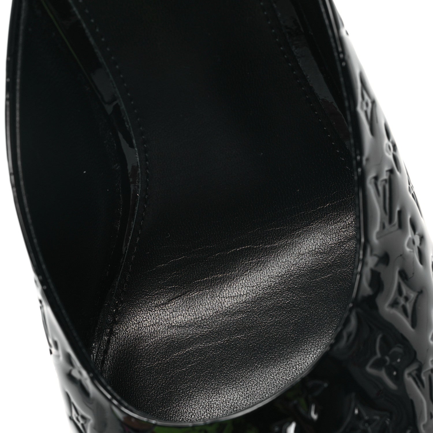 Louis Vuitton Patent Calfskin Monogram Embossed Super Mules 40 Black 8 of 8