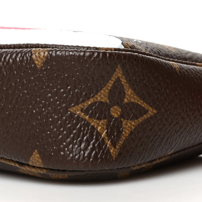 Louis Vuitton Monogram 2019 Christmas Animation Mini Courchevel Pochette Accessories Fuchsia 9 of 9