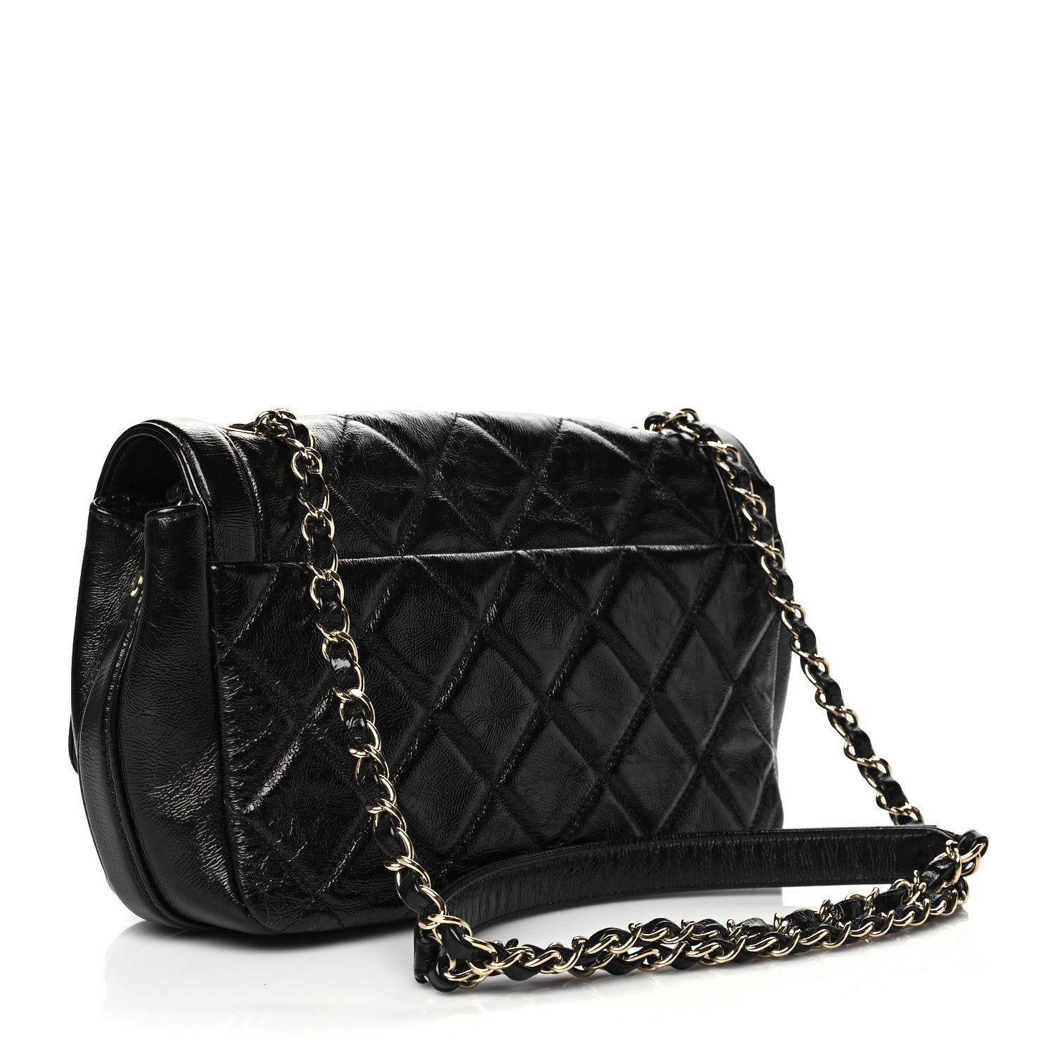 Chanel Crumpled Glazed Lambskin Quilted Small Flap Black 3 of 12