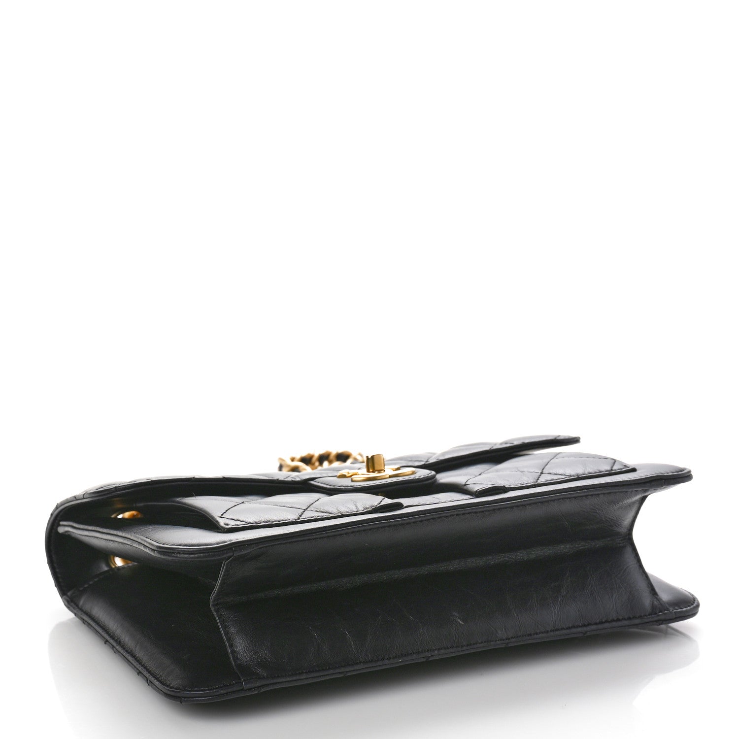 Chanel Aged Calfskin Quilted Large Double You Flap Black 4 of 9