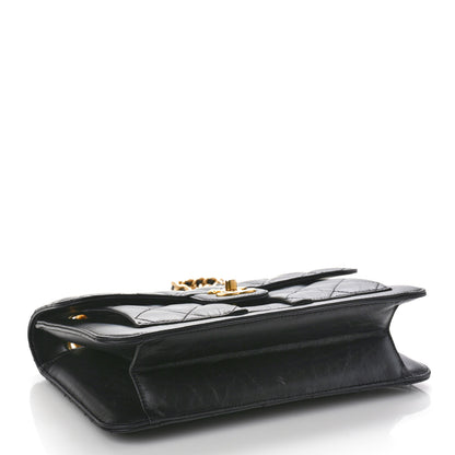 Chanel Aged Calfskin Quilted Large Double You Flap Black 4 of 9