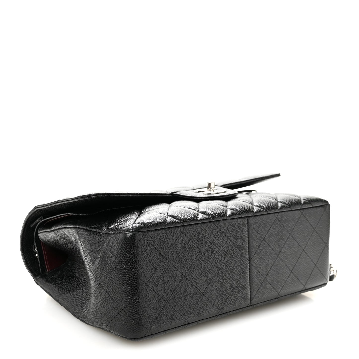 Caviar Quilted Jumbo Double Flap Black