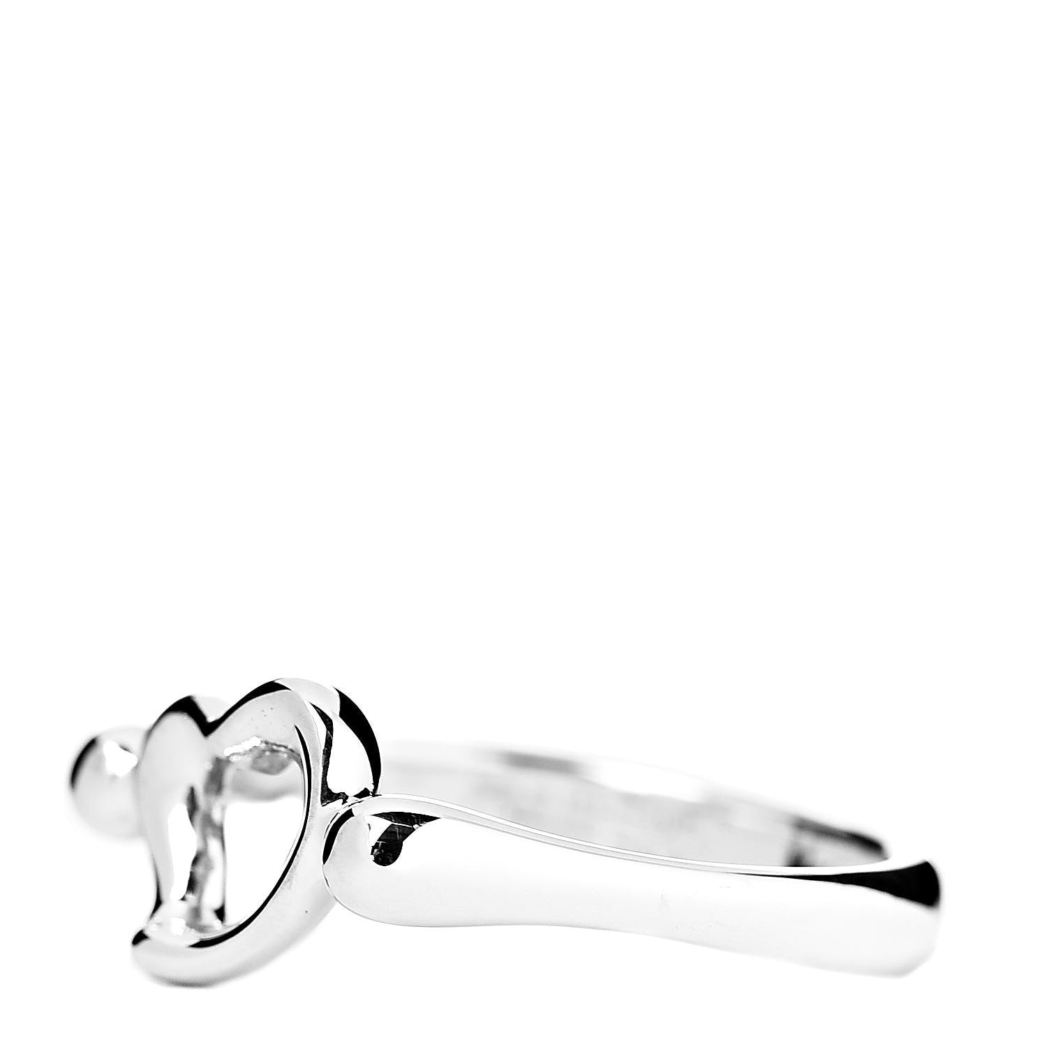 Tiffany Sterling Silver Elsa Peretti Open Heart Ring 54 7 3 of 6