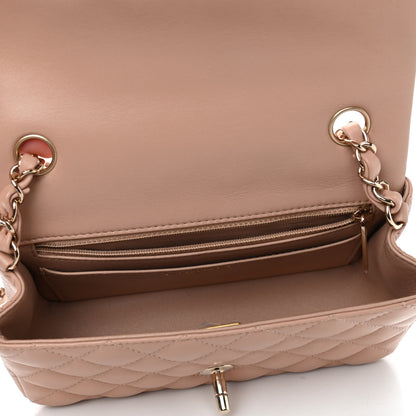 Chanel Lambskin Quilted Mini Rectangular Flap Beige 4 of 8