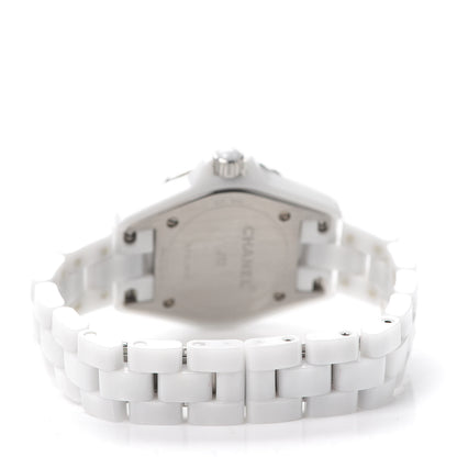 Chanel Stainless Steel Ceramic Diamond Mother of Pearl 29mm J12 Quartz Watch White 3 of 5