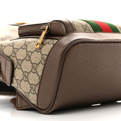 Gucci GG Supreme Monogram Calfskin Web Small Ophidia Day BackpacK Beige Ebony New Acero 9 of 11