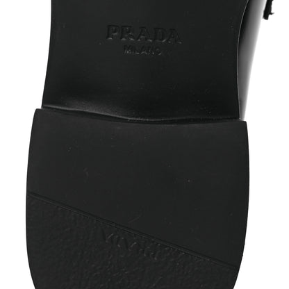 Prada Spazzolato Metal Triangle Logo 50mm Loafers 38.5 Black 8 of 13